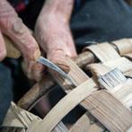 Owen Jones making an oak swill at Hatfield Living Crafts fair 2017